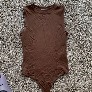 Abercrombie soft A&F collection Brown bodysuit